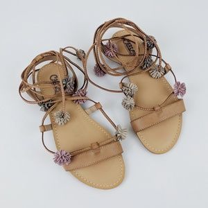 Carlos | Boho Fairy Flower Wrap Strappy Sandals